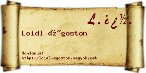 Loidl Ágoston névjegykártya